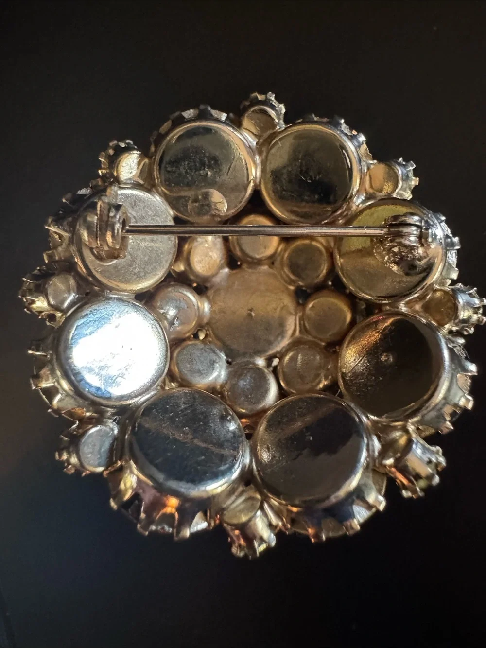 Vintage Autumn Rhinestone Cluster Brooch
